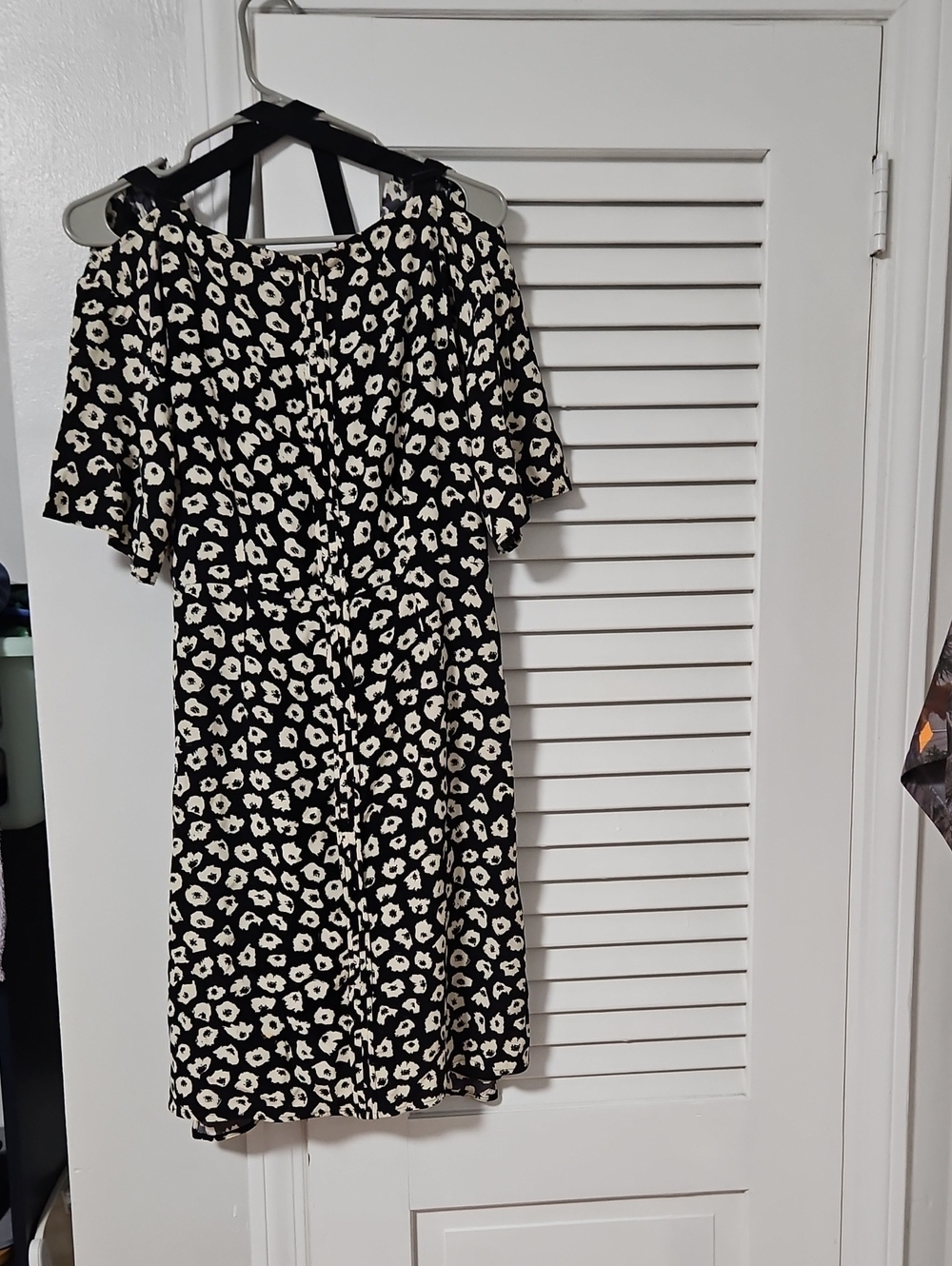 Proenza Schouler Black White Danty Whimsy Floral Flower Skater 100% Silk Dress